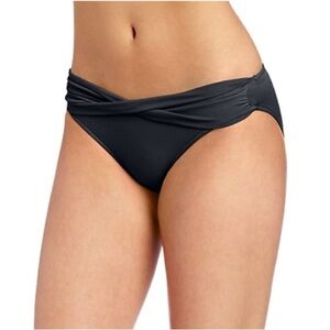 Seafolly Black Twist Band Low Rise Bikini Swimsuit Bottoms Size 8